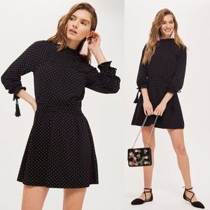 spotty long sleeve dress